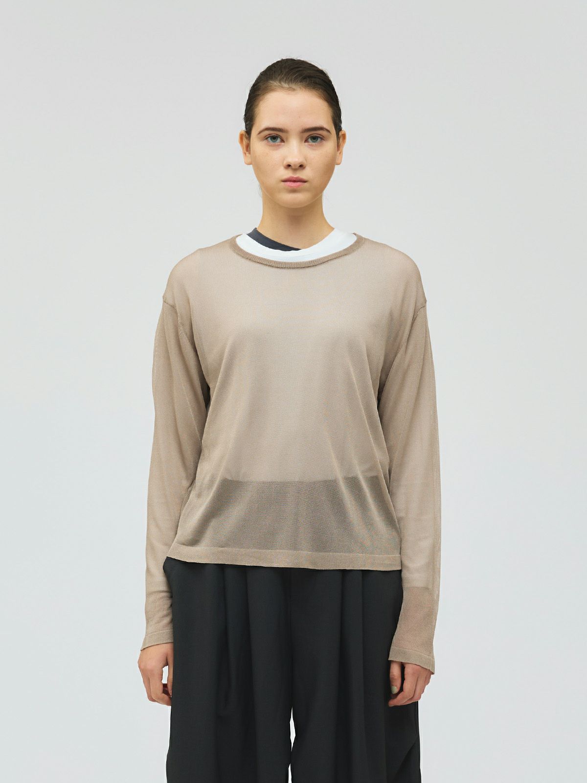 sheer crew neck P/O