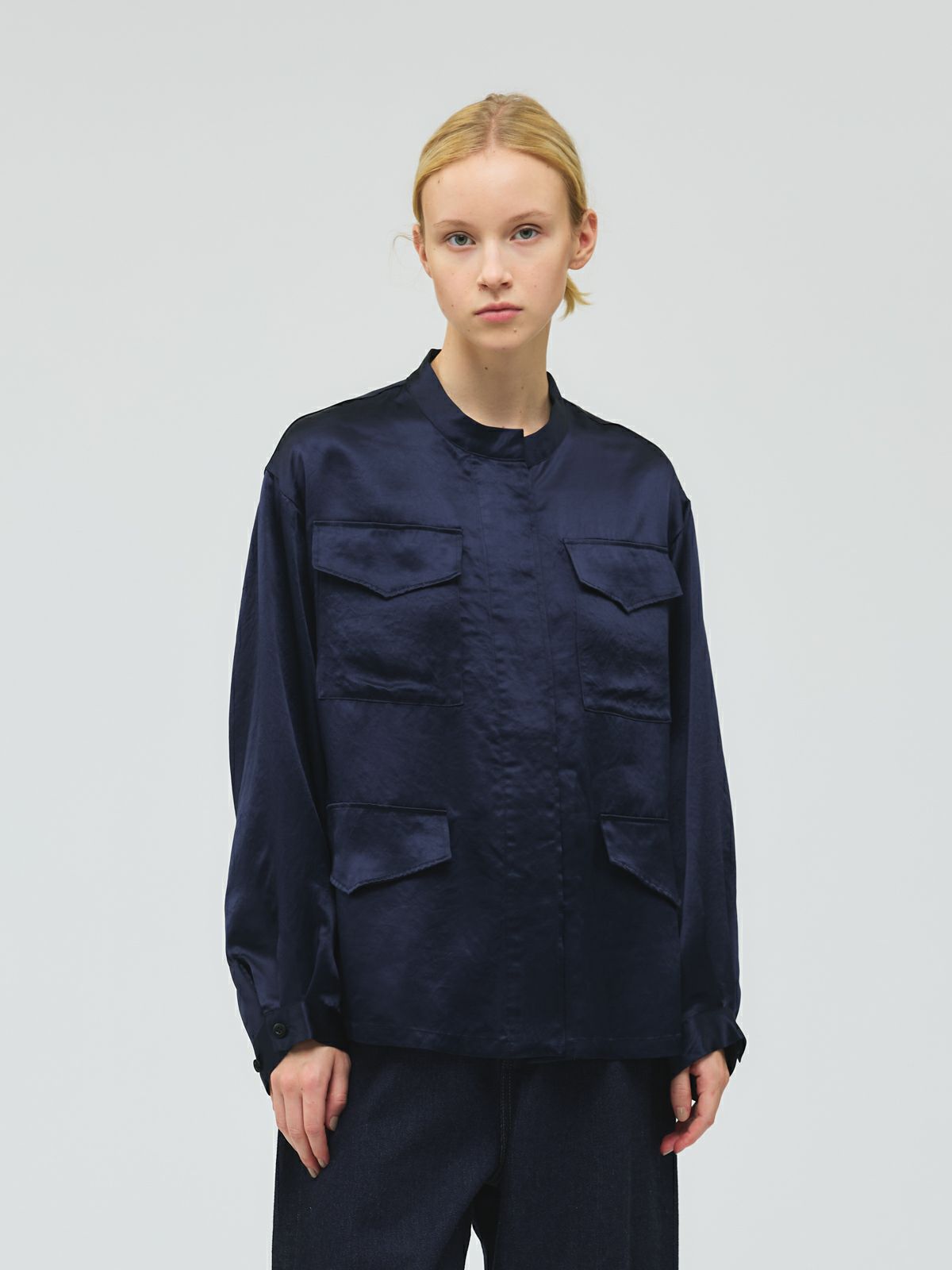 mizuiro ind サテンワークシャツ｜ MARcourt ONLINE STORE