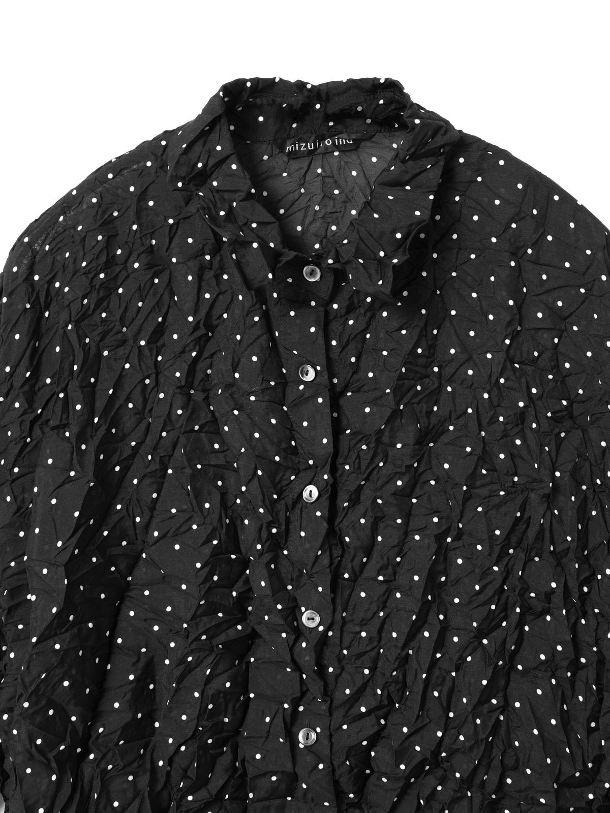 mizuiro ind ドットプリントキャッチワッシャーシャツ｜ MARcourt