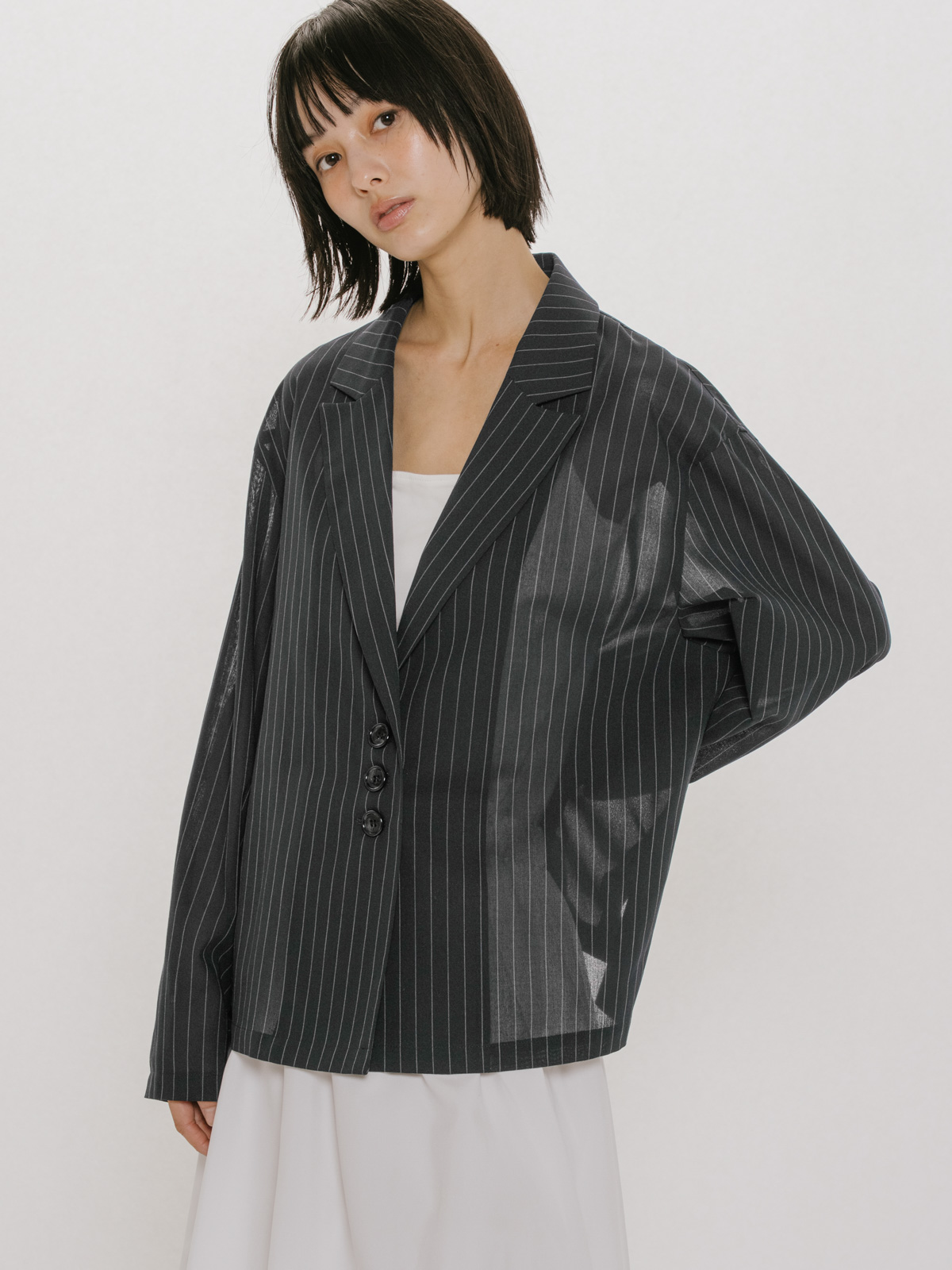 sheer tailored shirt JK