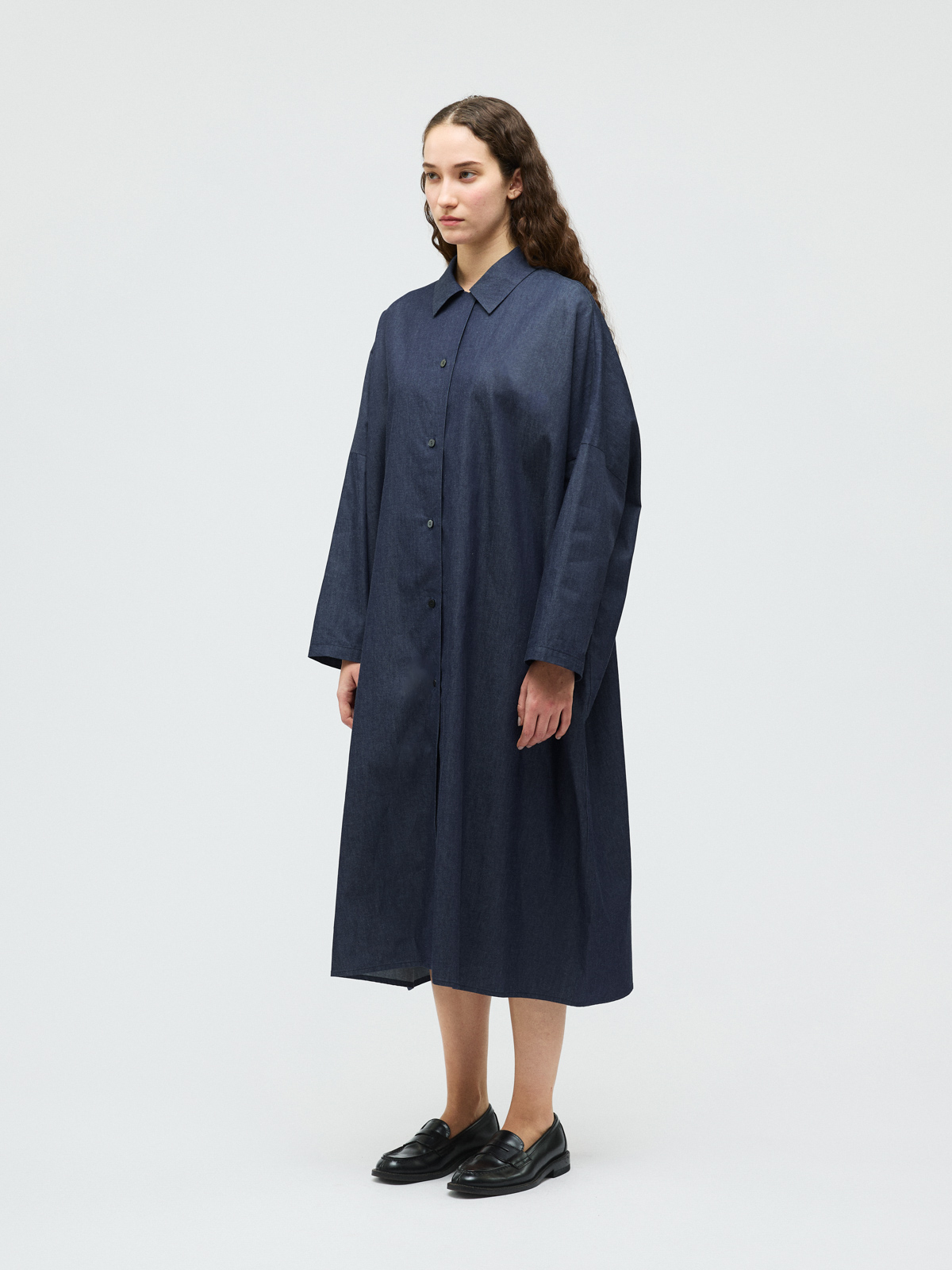 デニムワイドシャツコート 横