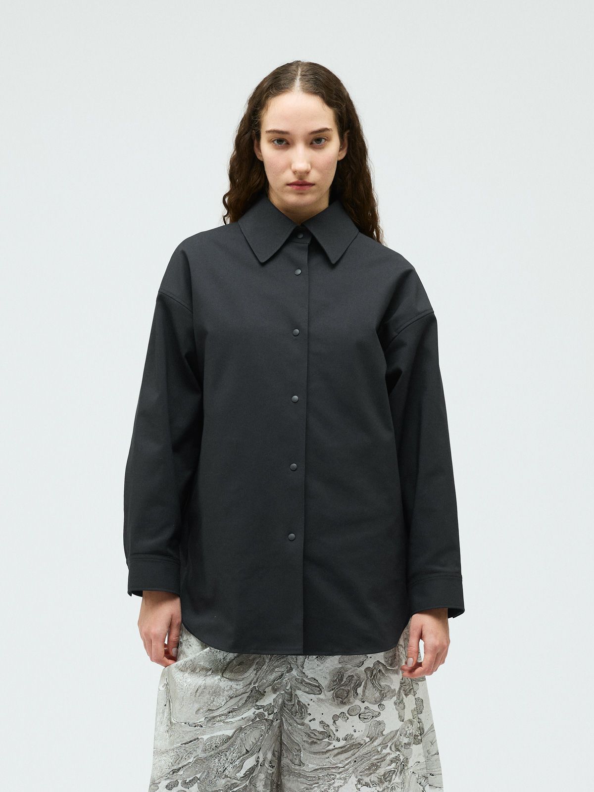 mizuiro ind ダブルクロスワイドシャツブルゾン｜ MARcourt ONLINE