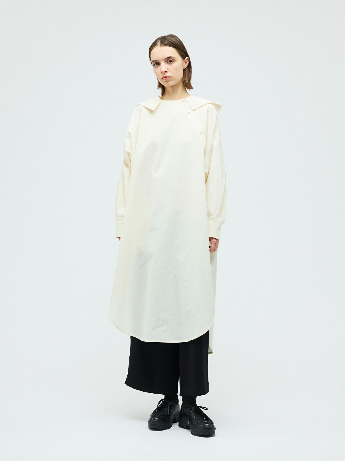 mizuiro ind 衿付きサテンコクーンワンピース｜ MARcourt ONLINE STORE