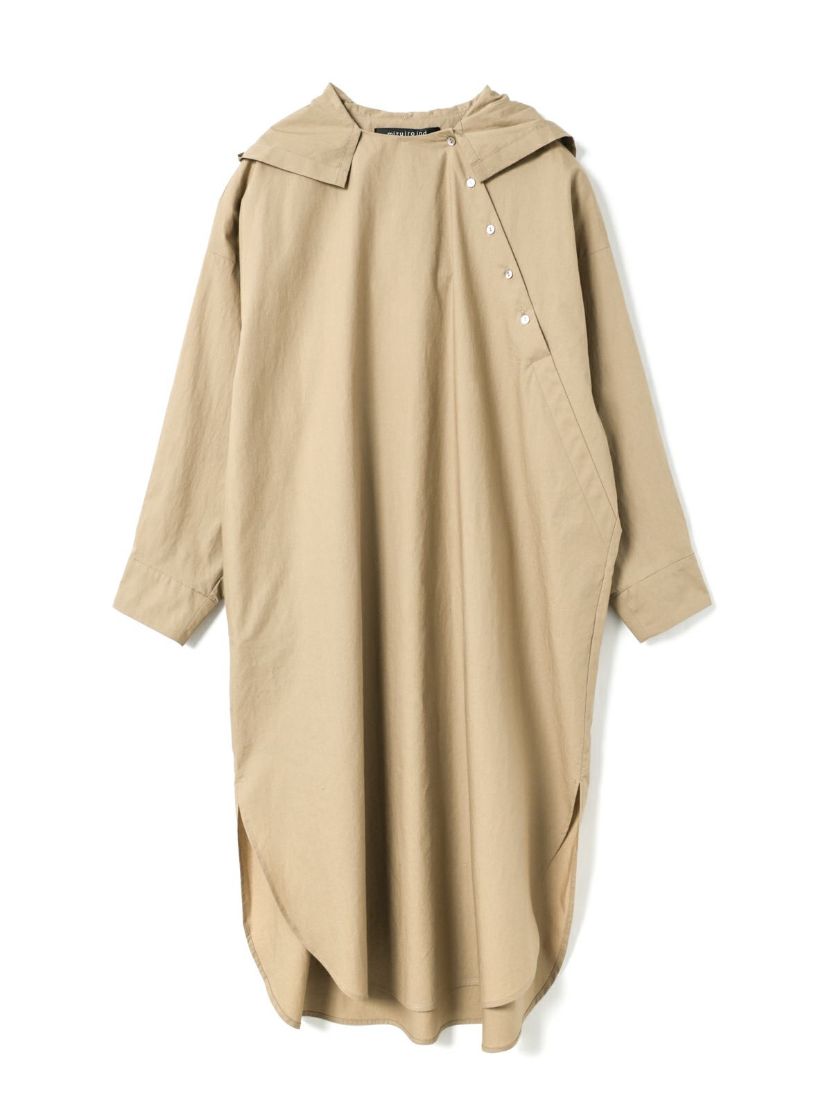 mizuiro ind 定番ベージュ　ワンピース日本製 mizuiro ind フード付きワンピース｜ MARcourt ONLINE STORE