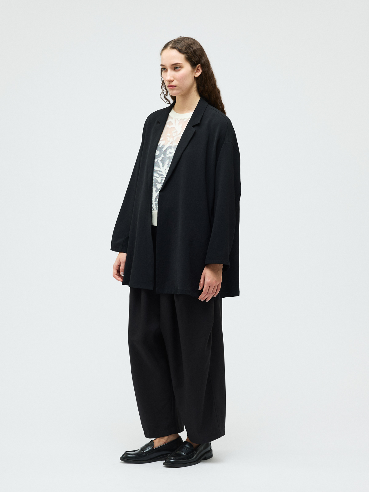 テーラードシャツジャケット 横