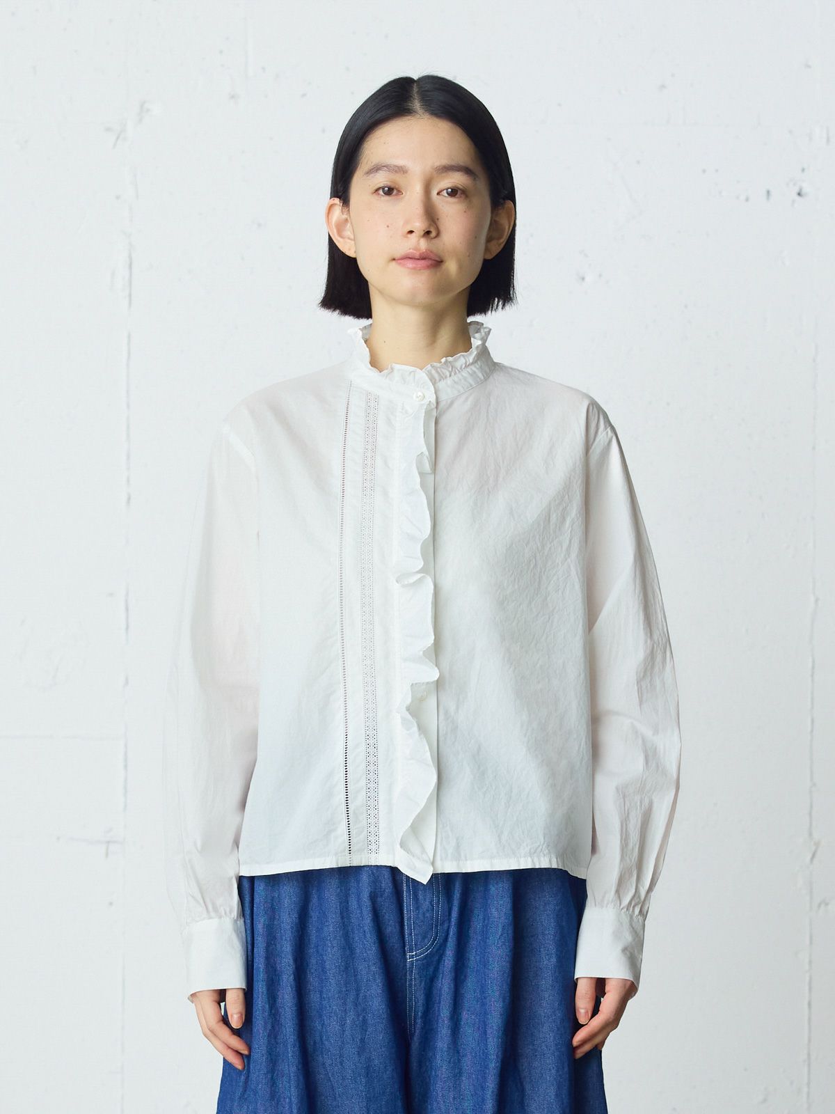 front frill lace shirt