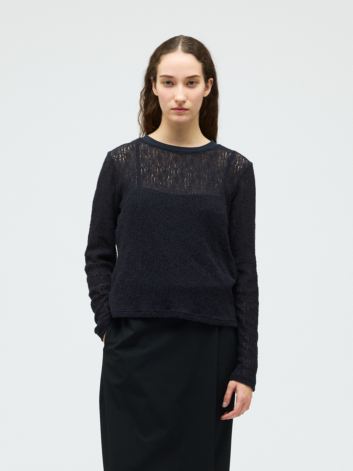 レースクルーネックTシャツ