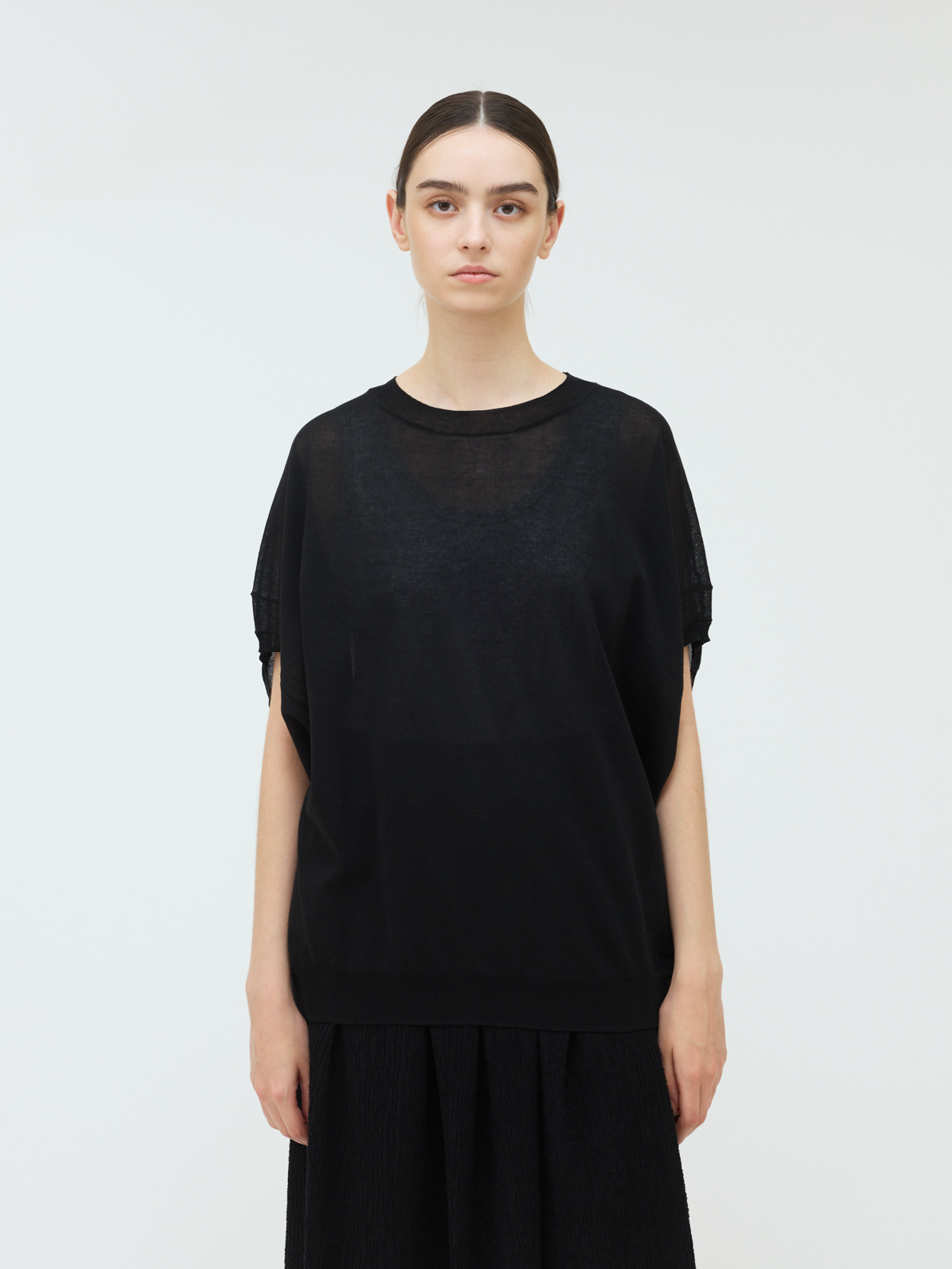 wide cocoon sheer vest