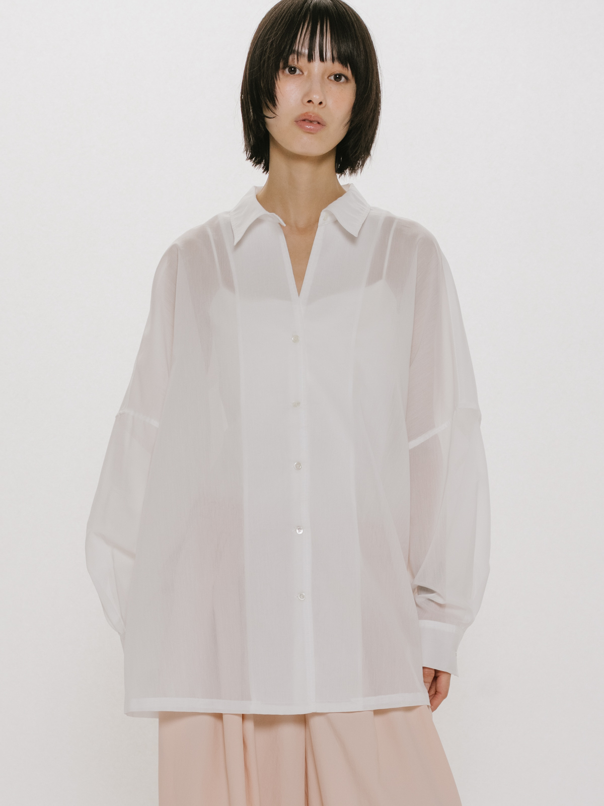 MIDIUMISOLID for Ladies シアースキッパーポンチョシャツ