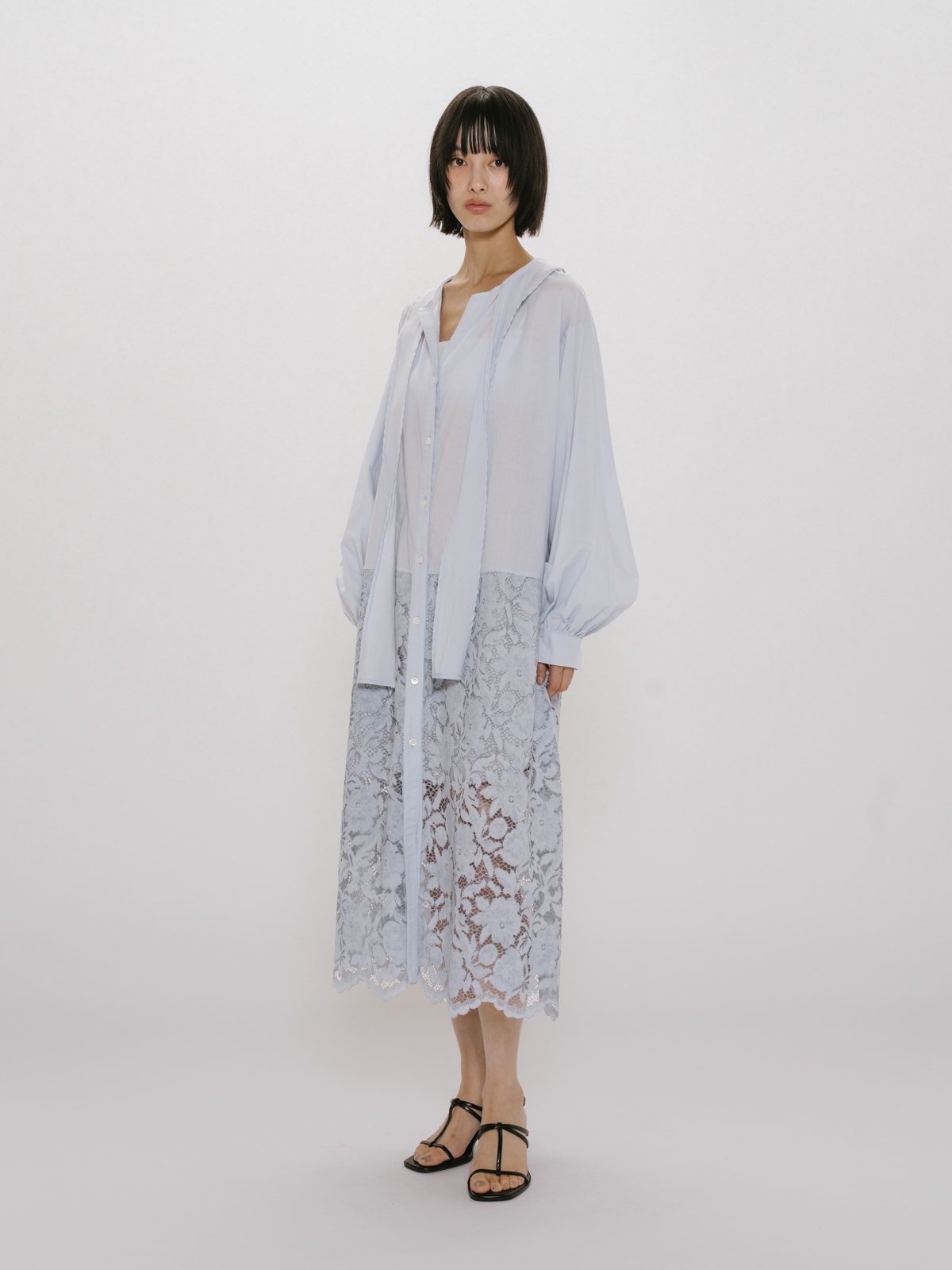 lace combi shirt OP