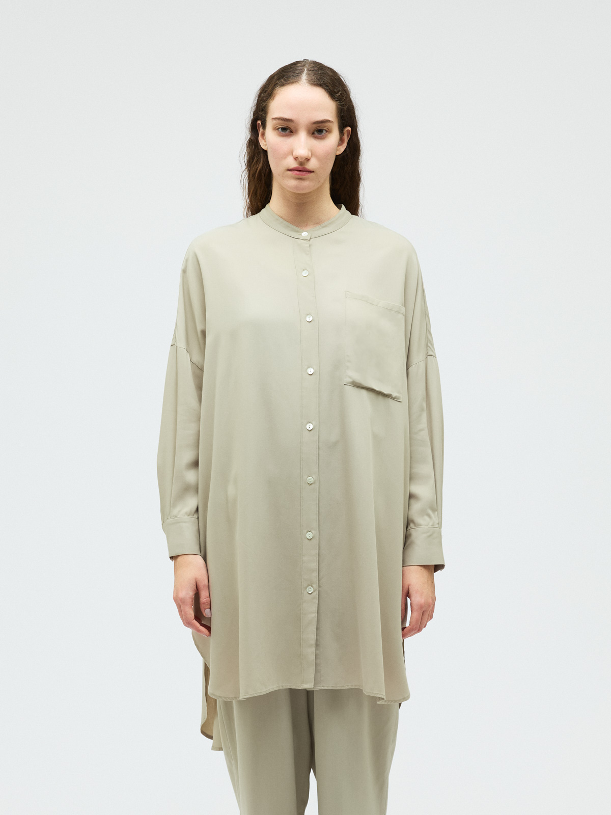 T/R  band collar long shirt