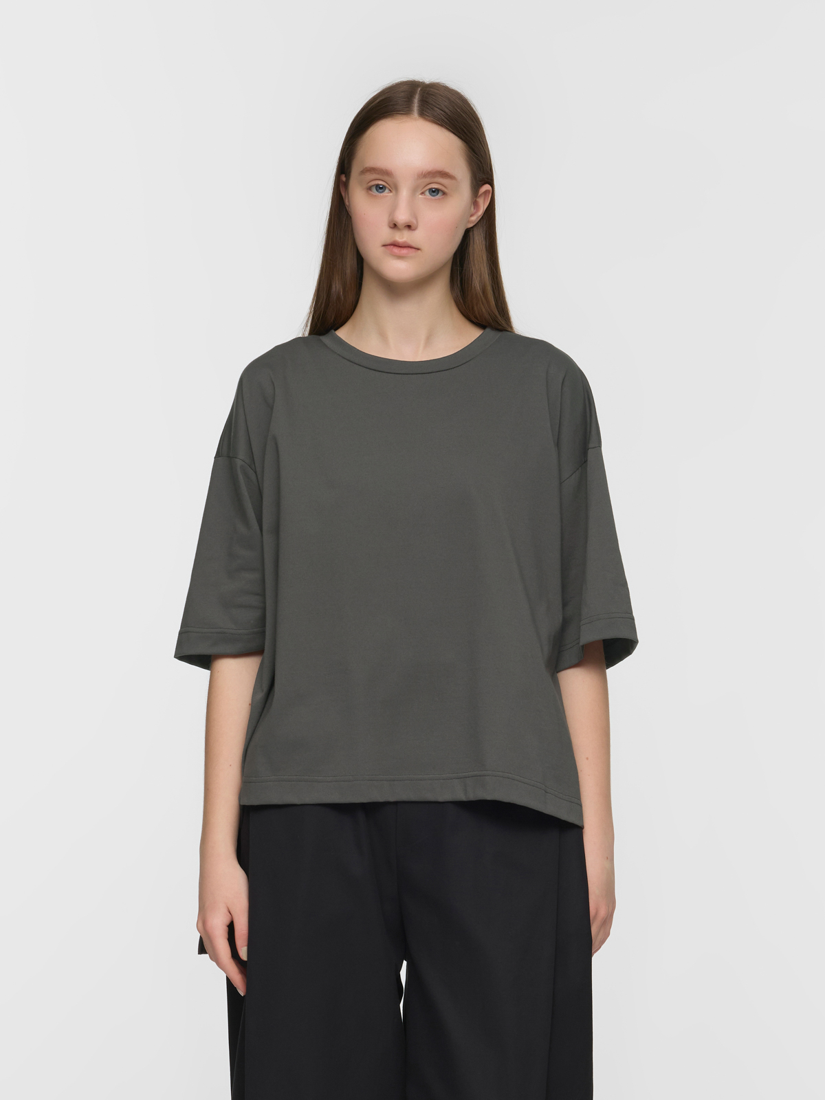 side slit wide tunic T shirt