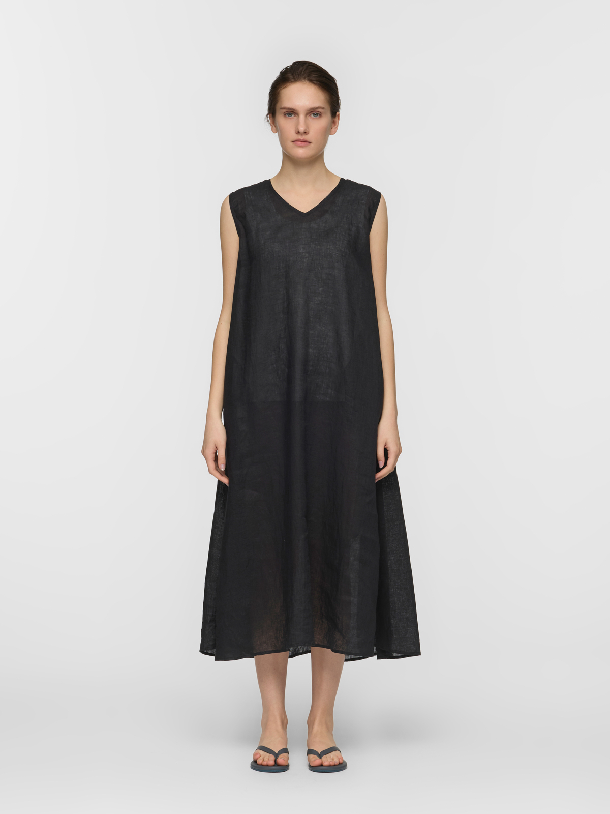 linen V neck flare OP