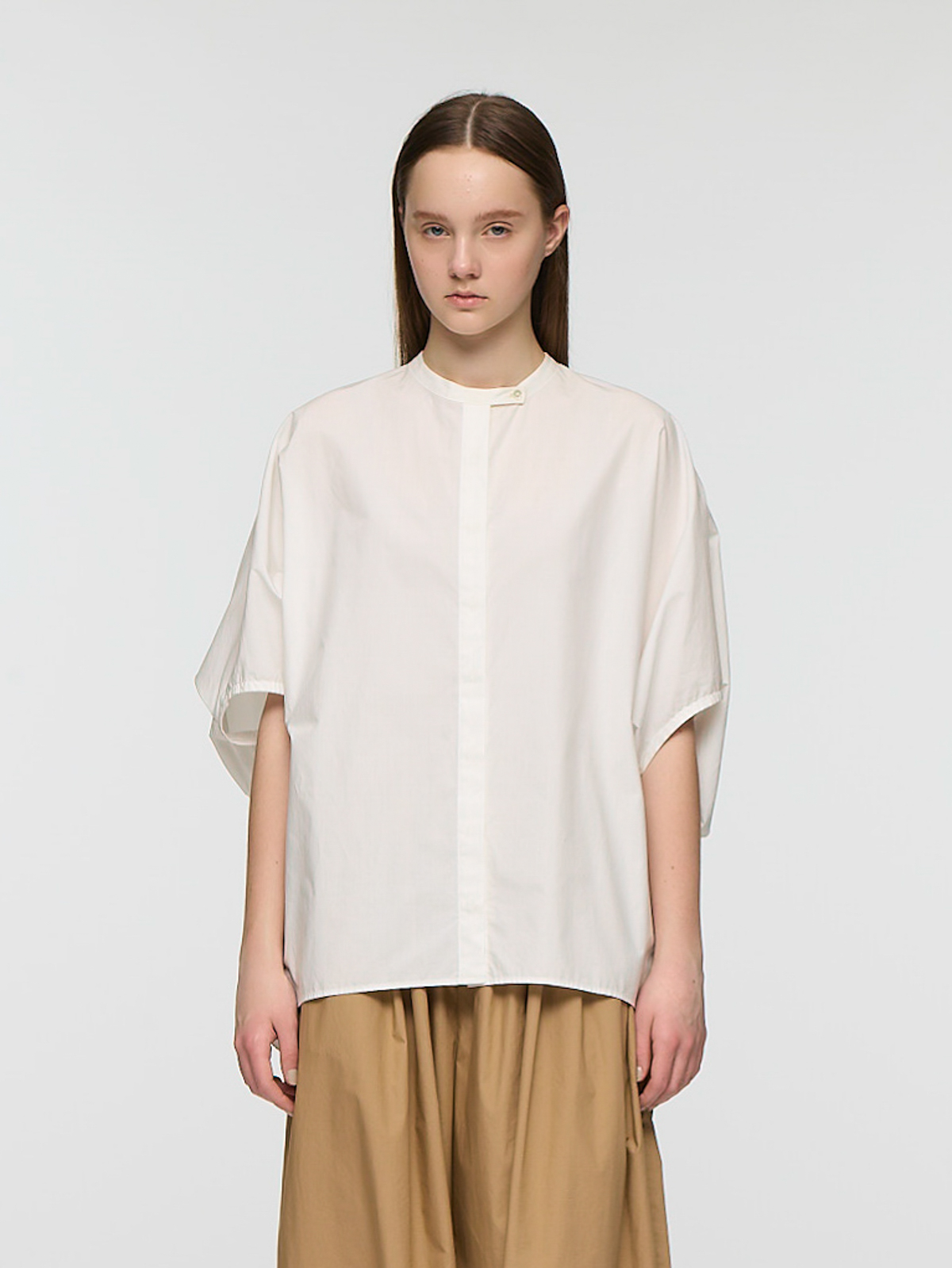 stand collar cocoon shirt