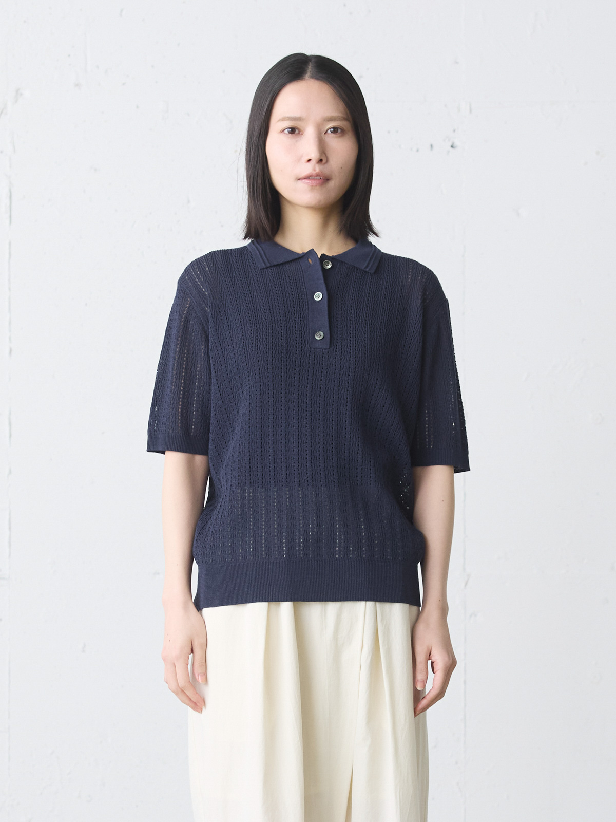 knit polo P/O