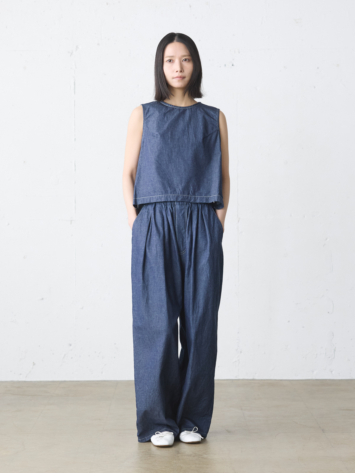 denim tuck wide easy PT
