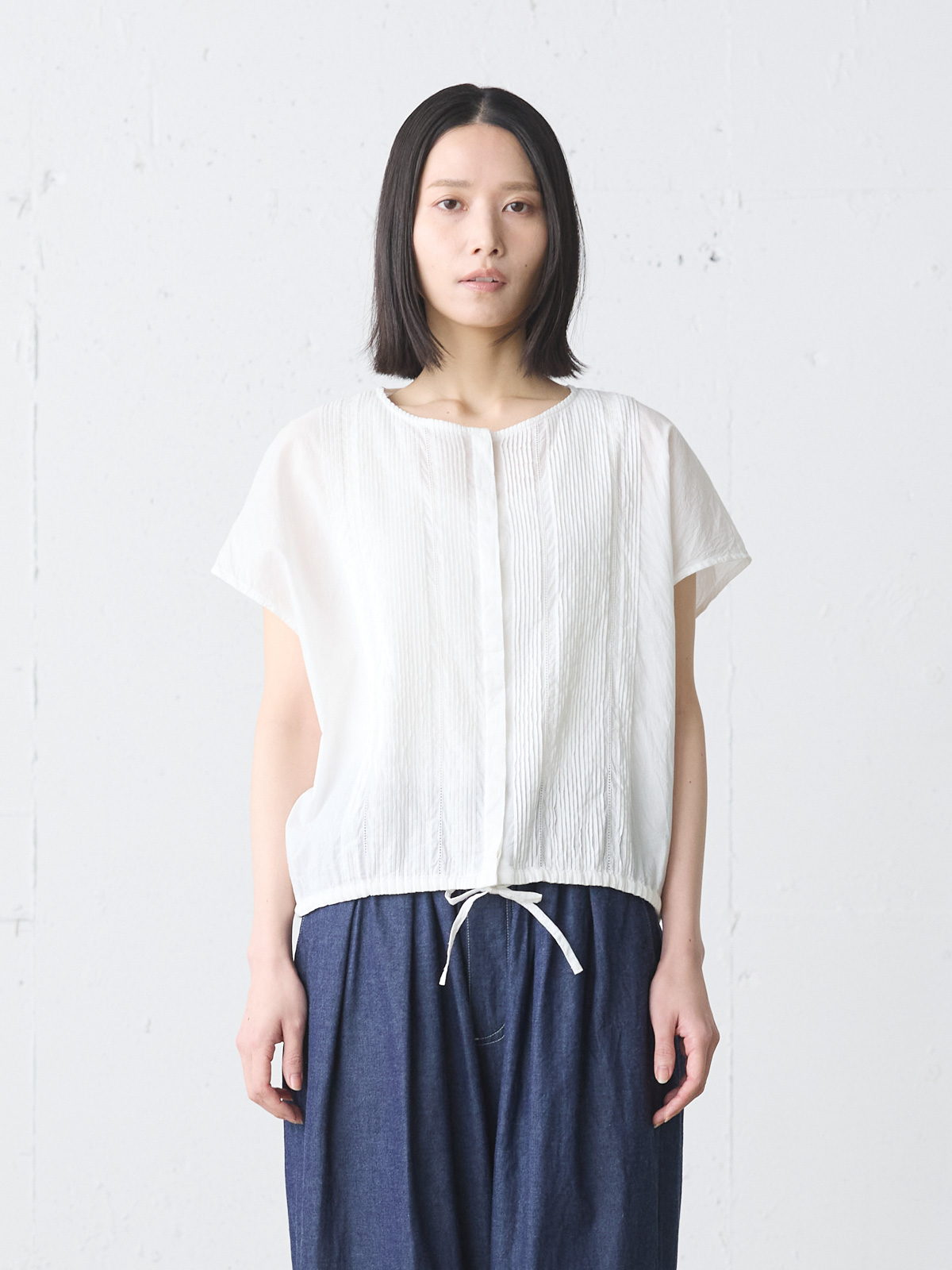 pin tuck N/S shirt