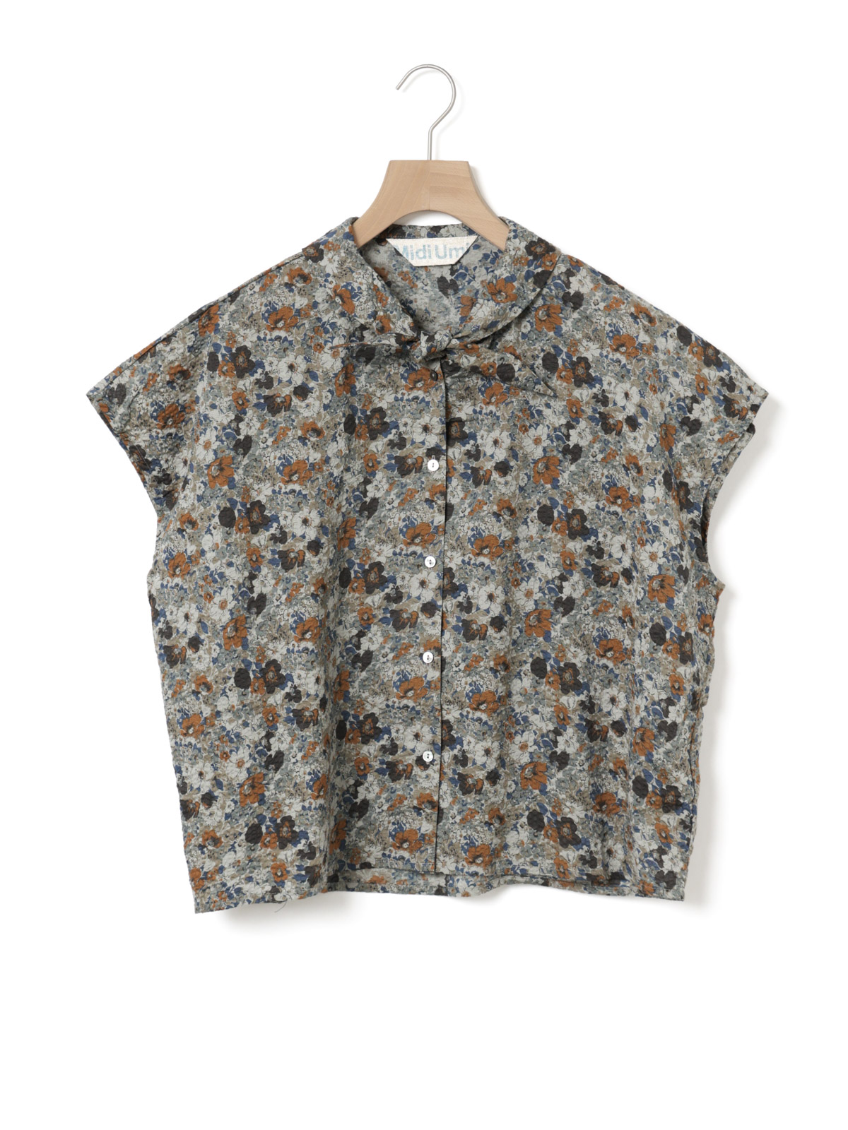 flower print scarflike shirt